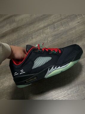 Jordan 5 retro low clot jade Men's Athletic Sneakers with Glow-Outsole
